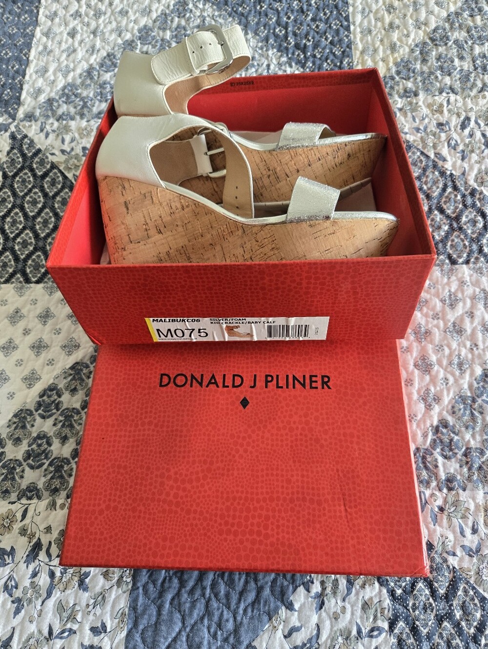 Donald J. Pliner Cream and Cork Platform Wedges